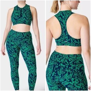 NWT Sweaty Betty Power Contour Quarter Zip Racerback Sports Bra Large